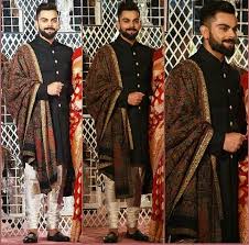Virat Kohli At His Reception Indian Groom Wear Wedding Reception Outfit Marriage Dress