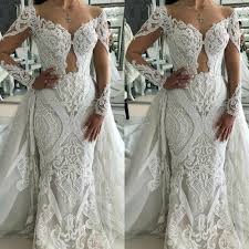 Im übertragenen sinn wird auch die erscheinung von tieren zur balzzeit als brautkleid bezeichnet. Sexy Meerjungfrau Arabisch Brautkleider Weg Von Der Schulter Perlen Spitze Brautkleid Sweep Zug 2020 Hochzeit Kleider