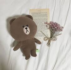 Best 79+ kawaii background wallpapers. Toys Toys Aesthetic Brown Aesthetic Printing On Fabric Line Friends