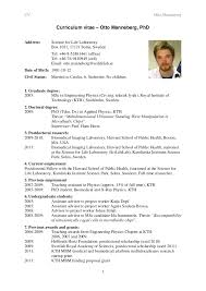 Cv For Otto Manneberg Phd