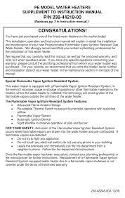 Bradford White Defender Safety System 238 48248 00 Instruction Manual Supplement Pdf Download Manualslib