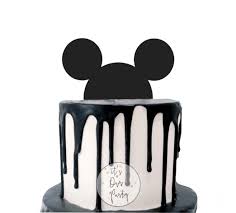 Black And White Mouse Logo Modern Mickey Party Mickey Mouse Party Mickey Mouse Birthday Black And White Party Monochrome Kids Disney Birthday Cakes Mickey Birthday Cakes Mickey Cakes