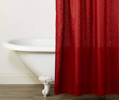 Living Colors Tomato Red Scrollwork Fabric Shower Curtain Big Lots Fabric Shower Curtains Red Shower Curtains Colorful Shower Curtain