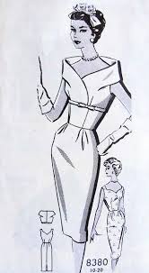 Early 60s Stunning Slim Cocktail Dress And Jacket Pattern Striking Stand Up Portrait Collar Bole Vintage Clothes Patterns Vintage Dress Patterns Vintage Sewing