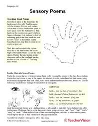 Sensory Poems Printable 3rd 5th Grade Teachervision