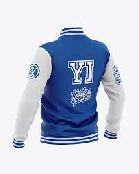 Download Men S Varsity Jacket Mockup Back Half Side View Baseball Bomber Jacket In Apparel Mockups On Yellow Images Object Mockups Clothing Mockup Varsity Jacket Men Shirt Mockup
