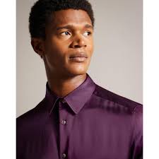 Ted Baker Corato Slim Fit Button Down Shirt Purple Men's Size 6 (2XL)