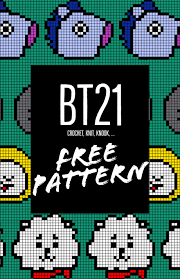 Bt21 Pixel Pattern For Crocheting Knitting Knooking Or Other Crafty Projects Bts Crafts Bt21 Croche Ponto Cruz Cruzes