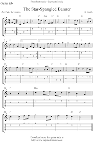 Free Sheet Music Scores The Star Spangled Banner Free Guitar Tablature Sheet Music Notes For Be Guitar Tabs Songs Guitar Songs For Beginners Free Sheet Music
