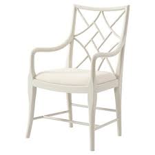 Theodore Alexander Brooke Trellis Back Ivory Cockpen Dining Armchair Dining Arm Chair Armchair Eclectic Furniture