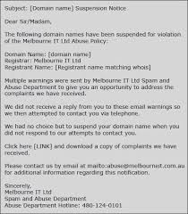 Domain Name Holders Hit With Personalized Malware Laden Suspension Notices Malware Names Domain