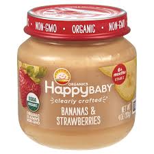 Happy Baby Stage 2 Clearly Crafted Bananas And Strawberries Jar 4 Oz Meijer