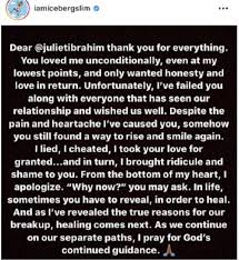 To make the transition smoother, you need sweet, emotional, romantic, long (sometimes funny) sorry messages or quotes for your girlfriend. I Lied Cheated And Took Your Love For Granted Juliet Ibrahim S Ex Boyfriend Iceberg Slim Writes Apology Letter