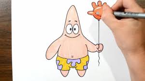 Add part of the diagonal lines on the side of patrick's face to the eyebrows. How To Draw Patrick Star From Spongebob Toy Toons Youtube