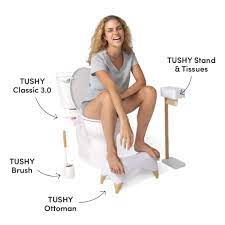 Amazon.com: TUSHY Kit Total Bathroom Bundle Bamboo | Classic 3.0 Bidet  Toilet Seat Attachment | Relaxed Ottoman Toilet Stool 7.5