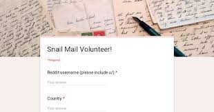 Check spelling or type a new query. Attention Snail Mailers Before You Post Penpals