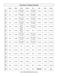 Athletes And Runners Can Use This Free Printable Chart As A