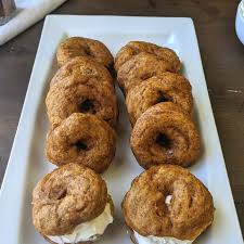 Bajgiel), also historically spelled beigel, is a bread product originating in the jewish communities of poland. Chewy Low Calorie Pumpkin Bagel Recipe Under 50 Calories Per Bagel Health Beet