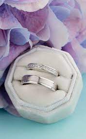 White Gold Wedding Bands With Natural Diamonds Couple Rings Set Wedding Rings Set White Gold Wedding Rings Matching Wedding Rings White Gold Wedding Bands