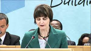 A member of the social democratic party (sp/ps), she was the head of the federal department of foreign affairs during her tenure as a federal councillor. Micheline Calmy Rey Swiss President Addresses The 100th International Labour Conference Youtube