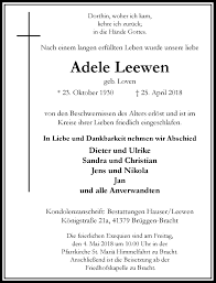 Der anredezusatz „zu händen wird häufig genutzt, wenn post einen bestimmten empfänger erreichen soll. Alle Traueranzeigen Fur Adele Leewen Trauer Rp Online De