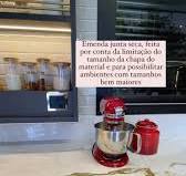 Emenda junta seca que nos permite bancadas com tamanhos bem maiores.