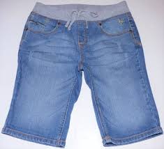 My daughter likes the knit waist and the lighter weight. Justice Denim Blue Jean Elastic Stretch Rib Knit Waist Bermuda Shorts Girls 14 R Justice Bermuda Everyday Short Girls Bermuda Shorts Blue Denim