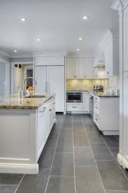 It's also best for households without pets or kids as white floors can show stains and damage more easily. White Kitchen With Gray Floor Tiles Novocom Top