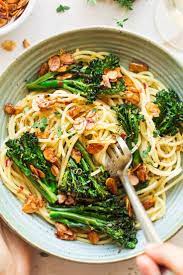 Vegan Broccoli Pasta With Almond Bacon Lazy Cat Kitchen Recipe Broccoli Recipes Vegan Pasta Recipes Best Broccoli Recipe