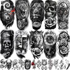 What these tattoos imply is the recognition of leadership, which in turn implies the pursuit of power. Buy Coktak 22 Sheets 3d Forearm Half Sleeve Temporary Tattoos For Men Women Adults Large Tribal Lion Warrior Tiger Wolf Flower Skull Fake Tattoo Stickers Halloween Black 3d Realistic Tatoo Rose Animals