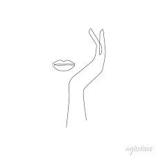 Woman line drawing, abstract line art, modern print, simple line. Woman Head Continuous One Line Vector Drawing Style Template Wall Stickers Arm Care Beautiful Myloview Com