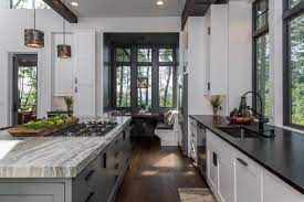 Modern design kitchen with 2 color kitchen cabinets. 75 Beautiful White Kitchen With Black Countertops Pictures Ideas June 2021 Houzz