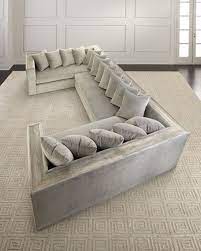 Defining timeless style since 1967. Haute House Donovan Tile Trimmed Sectional Sofa With 17 Pillows