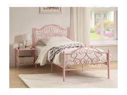 Metallbett Leyna Lattenrost 90x190cm Rosa Kaufen