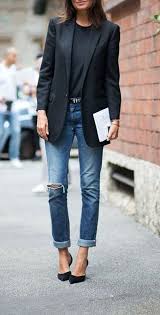 How To Wear A Black Blazer With Jeans And Heels Ask Laurie How To Wear Denim Like A French Girl Goop Cute Blazer Outfits Blazer Outfits For Women Fall Fashion Coats