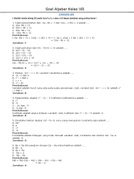 Jul 21, 2021 · contoh soal matematika kelas 7 smp tahun 2020/2021 semester 1,2 dan download kunci jawabannya/cara pembahasanya kurikulum 2013, pecahan, bilangan bulat, aljabar Soal Aljabar Kelas 7 Smp Dan Kunci Jawaban Pdf