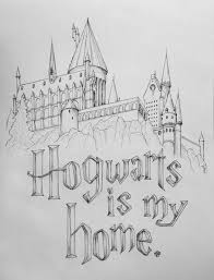 Harry Potter Rocks My World Hogwarts Is My Home 12x18 Hogwarts Castle Art Print On Etsy 20 00 Dessin Chateau Art Harry Potter Harry Potter Trucs