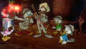 Film picsou, le trsor de la lampe perdue picsou, accompagn de riri, fifi, zaza et loulou, part la recherche d une lampe magique et du trsor du lgendaire voleur calli baba. La Bande A Picsou Le Film Le Tresor De La Lampe Perdue Disney