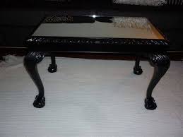 Vintage Ball Claw Foot Coffee Table Painted Gloss Black Added A Mirror To The Top Instead Of Glass Coffee Table Coffee Table Vintage Painted Coffee Tables