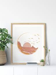 Boho Decor Boho Wall Hanging Wall Decor Boho Bedroom Decor Living Room Wall Art Gallery Wall Art Boho Home Decor Colorblock Print Art Gallery Wall Driftwood Wall Art Cactus Wall Art