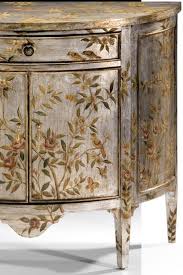Antiqued Hand Painted Cabinet Dandelion Spell Metallic Painted Furniture Painted Furniture Vintage Furniture