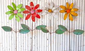 Maybe you would like to learn more about one of these? Recycled Tin Colorful Flowers Yard Stakes