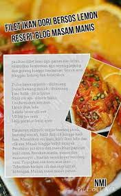 Filet Ikan Dori Bersos Lemon Food Recipes Filet