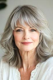 32 Age-Defying Medium-Length Haircuts For Women Over 60 With Bangs