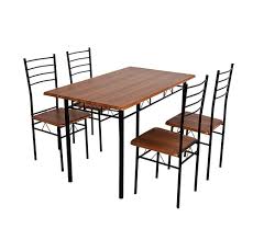 The dining set is made of rubber wood which is strong. Nilkamal Texas Four Seater Dining Table Set Walnut Finish Brown Amazon In Home Kitchen