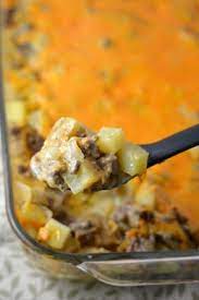 Ground Beef And Potato Casserole A Taste Of Madness Recipe Potatoe Casserole Recipes Ground Beef And Potatoes Chicken Recipes Casserole