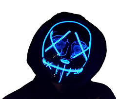 Purge Mask Led El Wire Light Up Stitchface Handmade Halloween Etsy