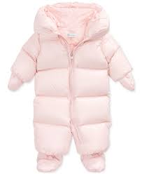 Polo Ralph Lauren Baby Girls Quilted Down Snowsuit Hint Of Pink Ralph Lauren Baby Girl Baby Girl Jackets Winter Baby Clothes