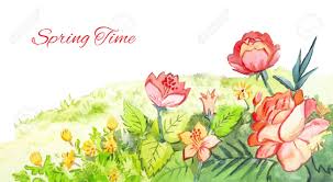 Fruhling Aquarell Fusszeile Rote Blumen Die Mit Aquarellfarben Zeichnen Illustration Geeignet Fur Website Fusszeile Hochzeitseinladung Fruhlingsheftchen Scrapbooking Etc Lizenzfreie Fotos Bilder Und Stock Fotografie Image 76777305