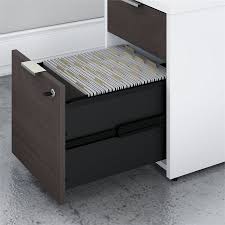 Easy access to important documents. Jamestown 2 Drawer File Cabinet In White And Storm Gray Engineered Wood Jtf116sgwhsu
